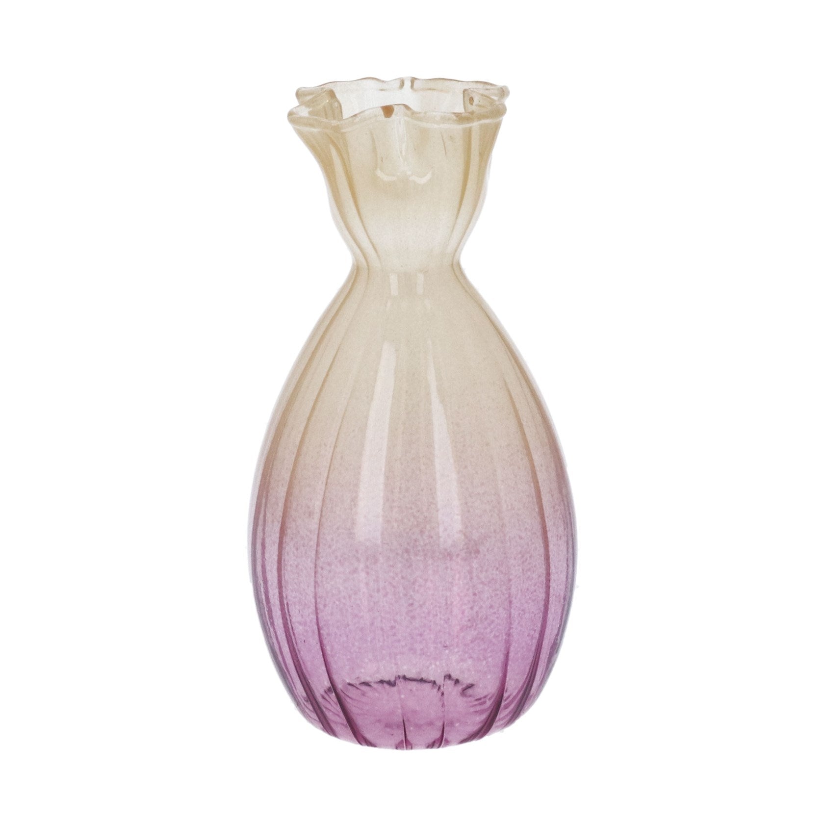 Frill Top Tall Bud Glass Vase | 13.5cm