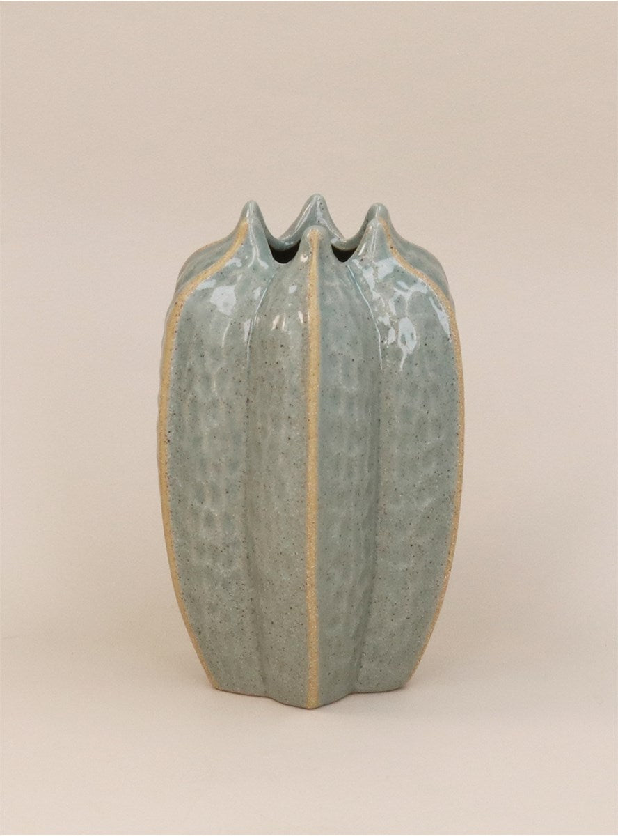 Blue Stoneware Pod | Vase