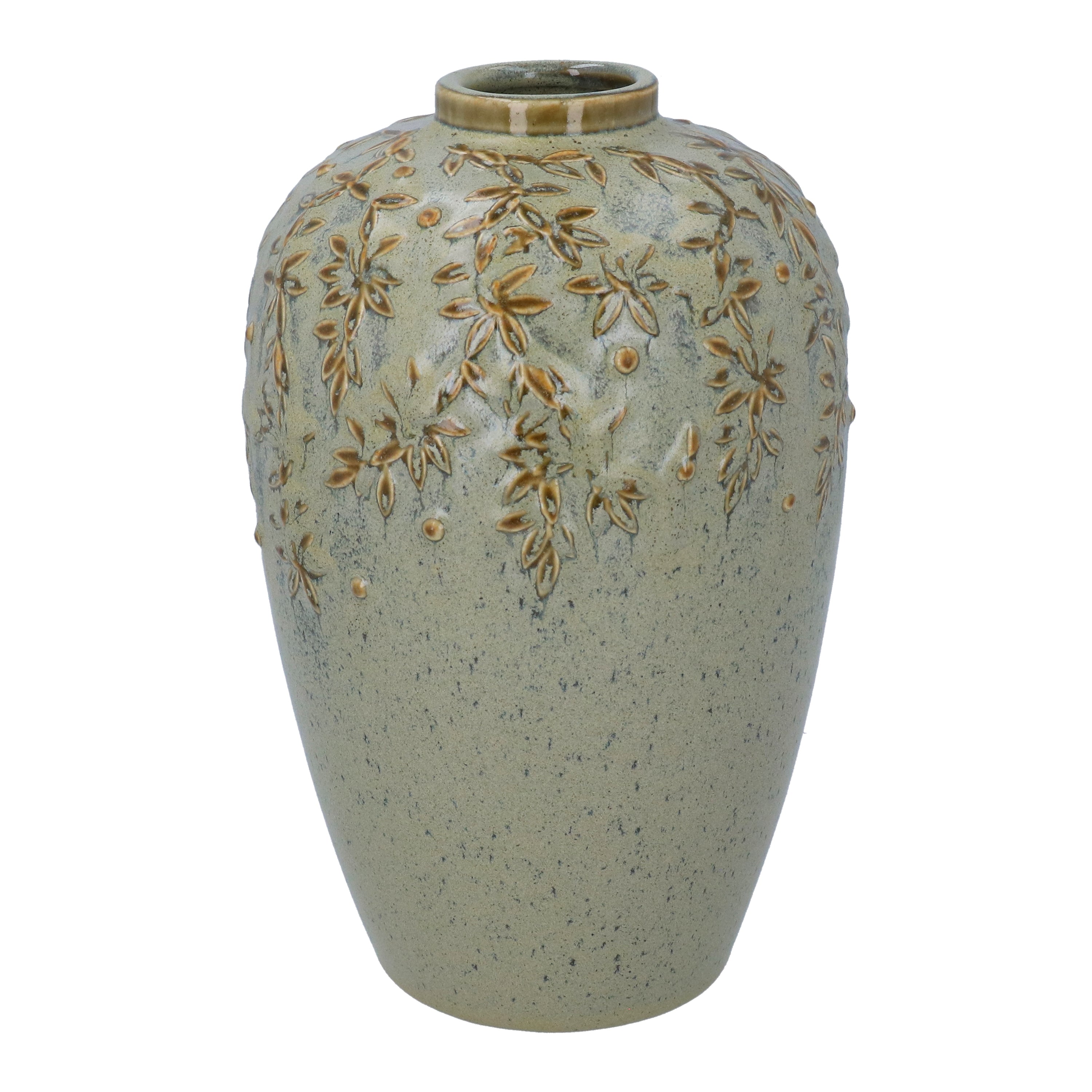 Ceramic Vase | Verdigris Reactive Vine Large