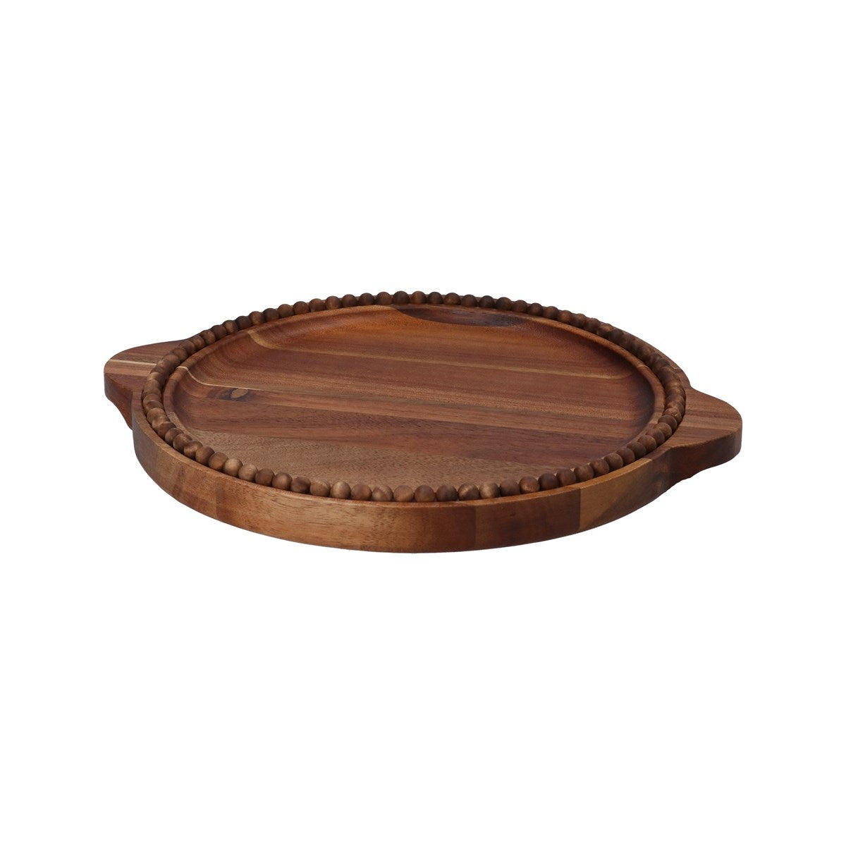 Acacia Wood Beaded Edge | Round Dish