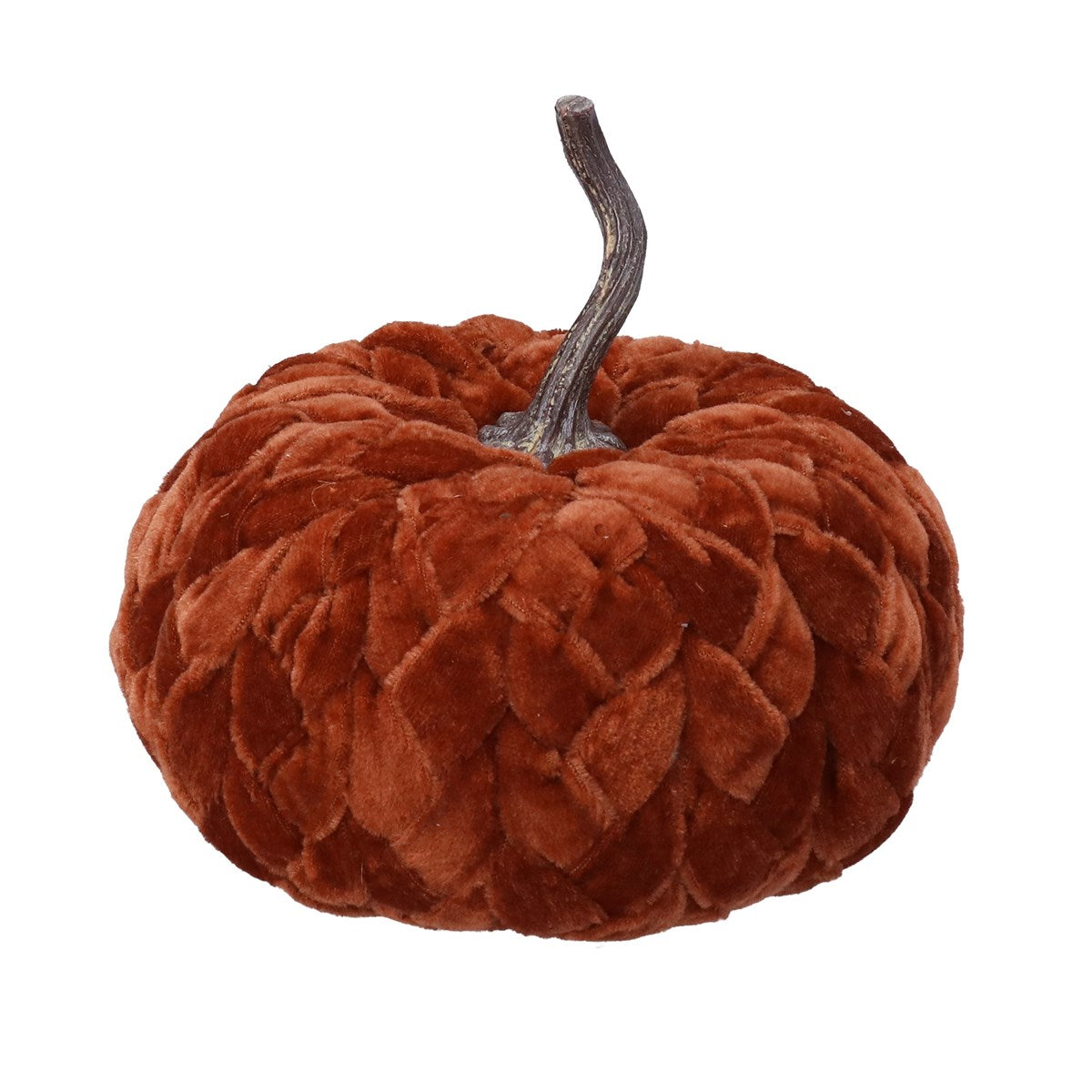 Orange Velvet Braid Pumpkin | Ornament