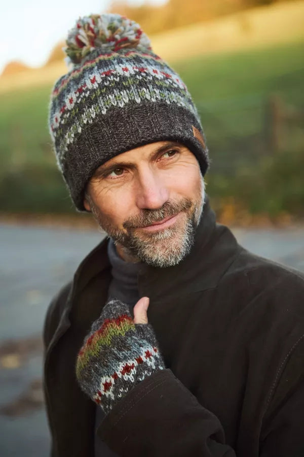 Mens Westport Fingerless Gloves Earth