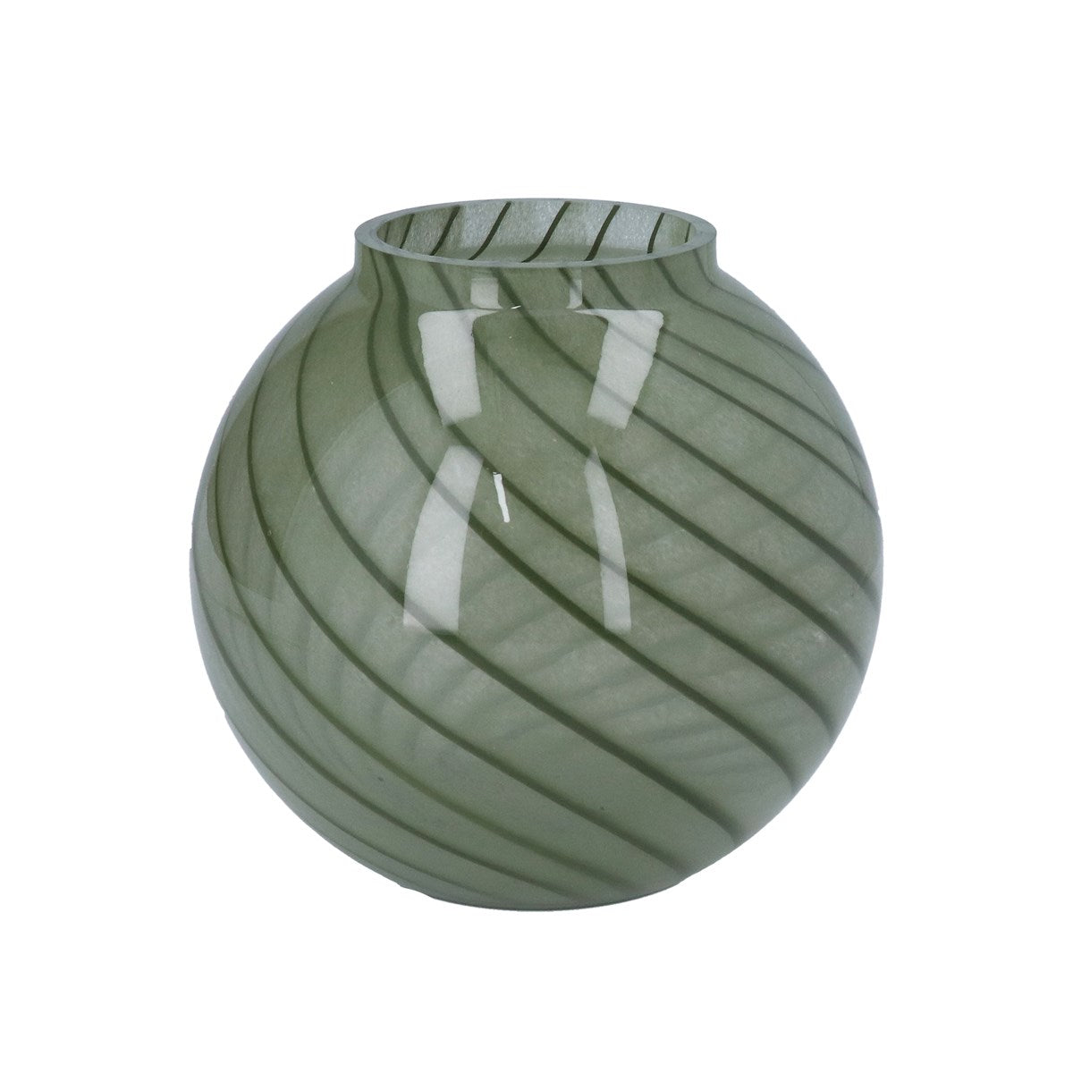 Spiral Glass Vase | Green