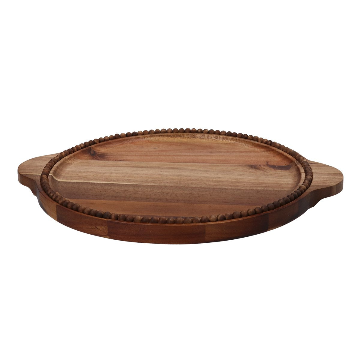 Acacia Wood Beaded Edge | Round Dish