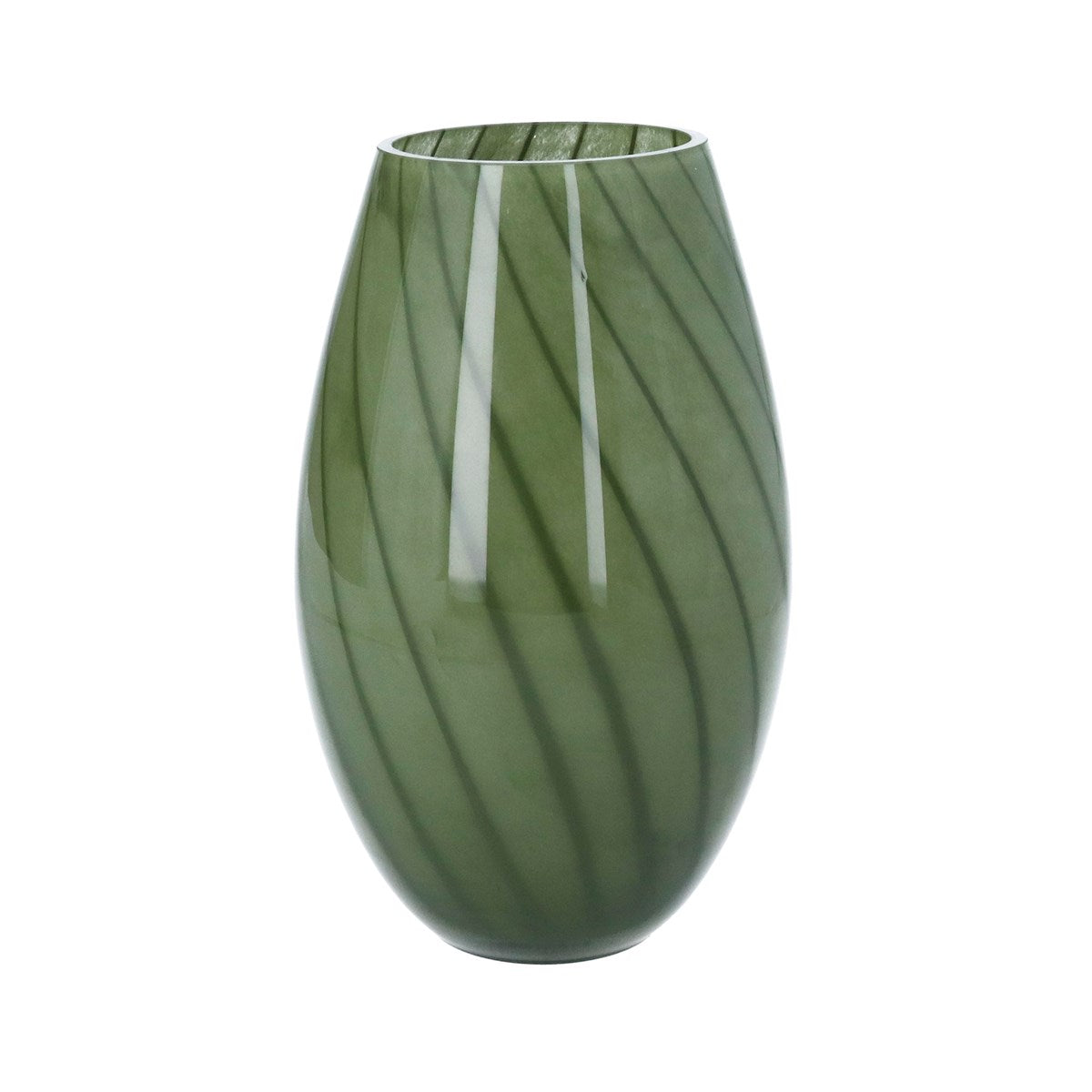 Spiral Glass Vase | Green