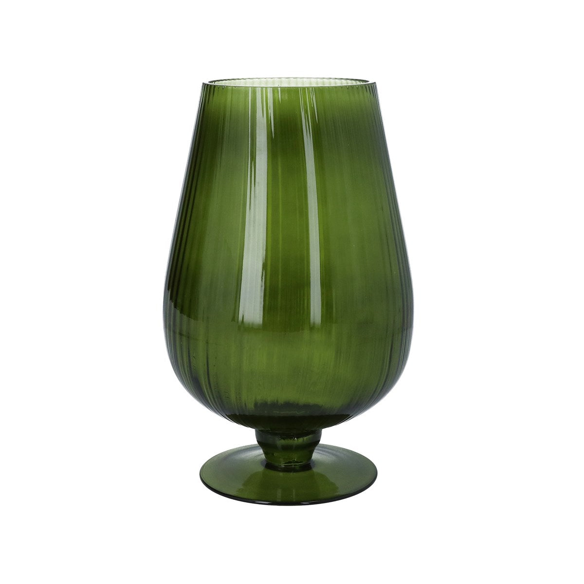 Olive Green Pedestal | Glass Vase