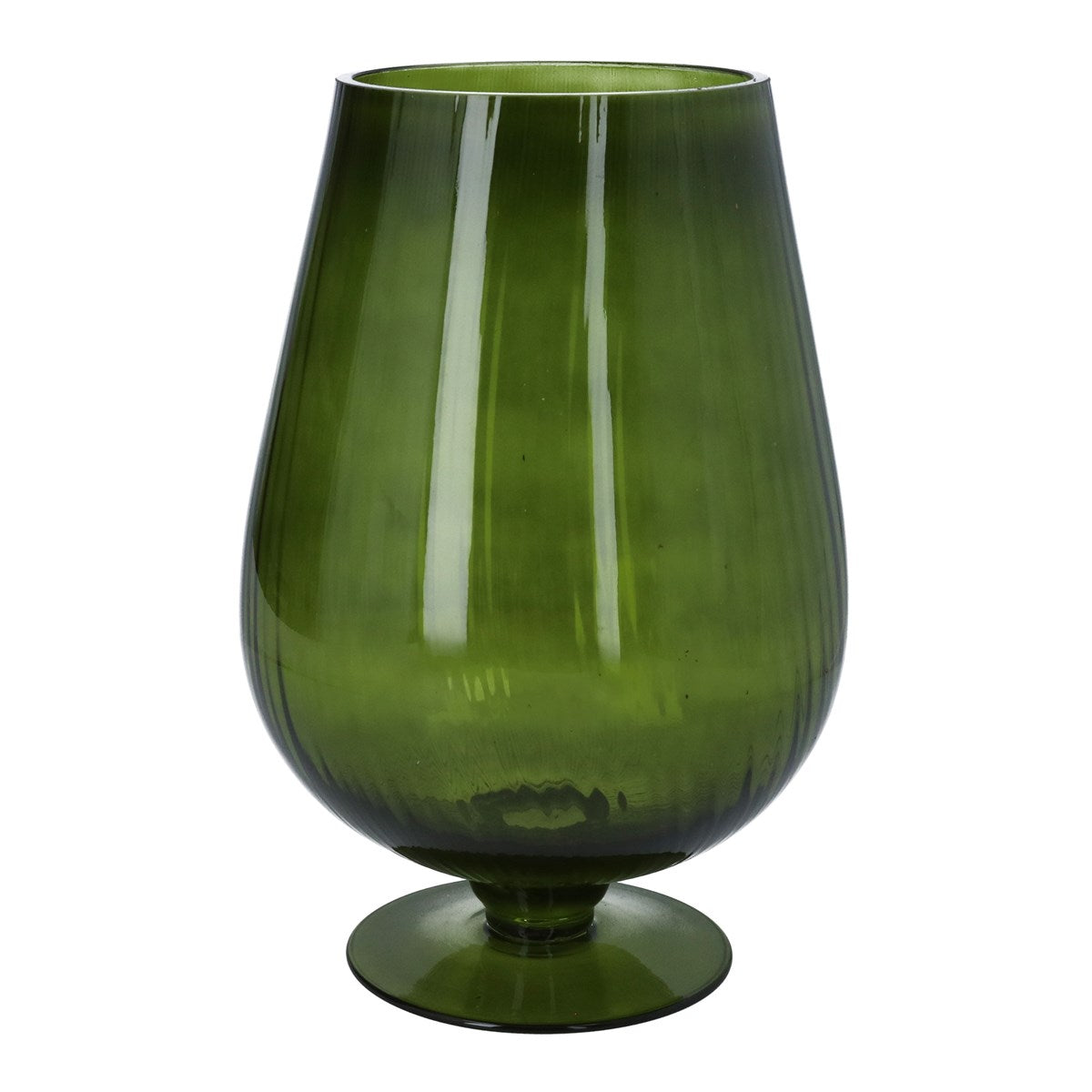 Olive Green Pedestal | Glass Vase