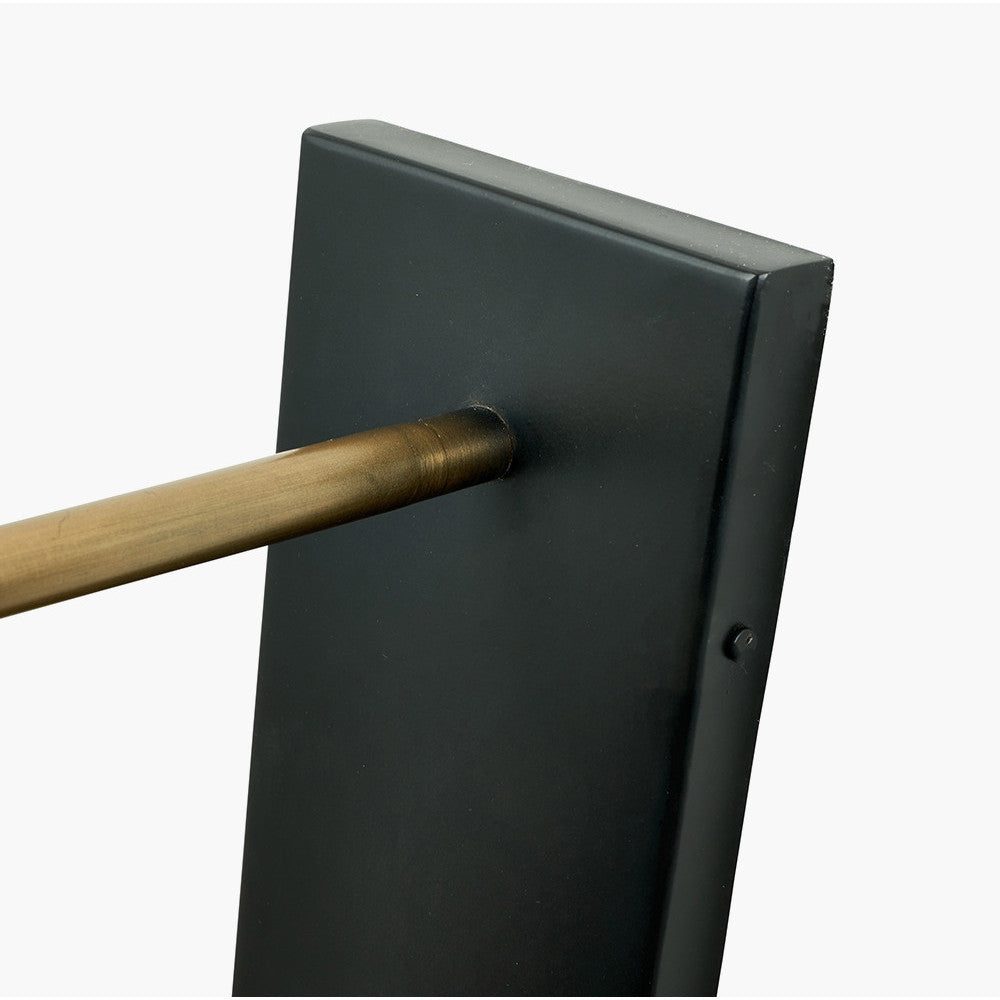 Zeta Matt Black and Antique Brass Wall Lamp