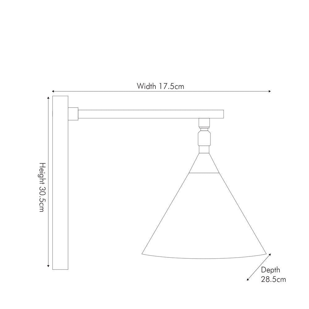 Zeta Matt Black and Antique Brass Wall Lamp