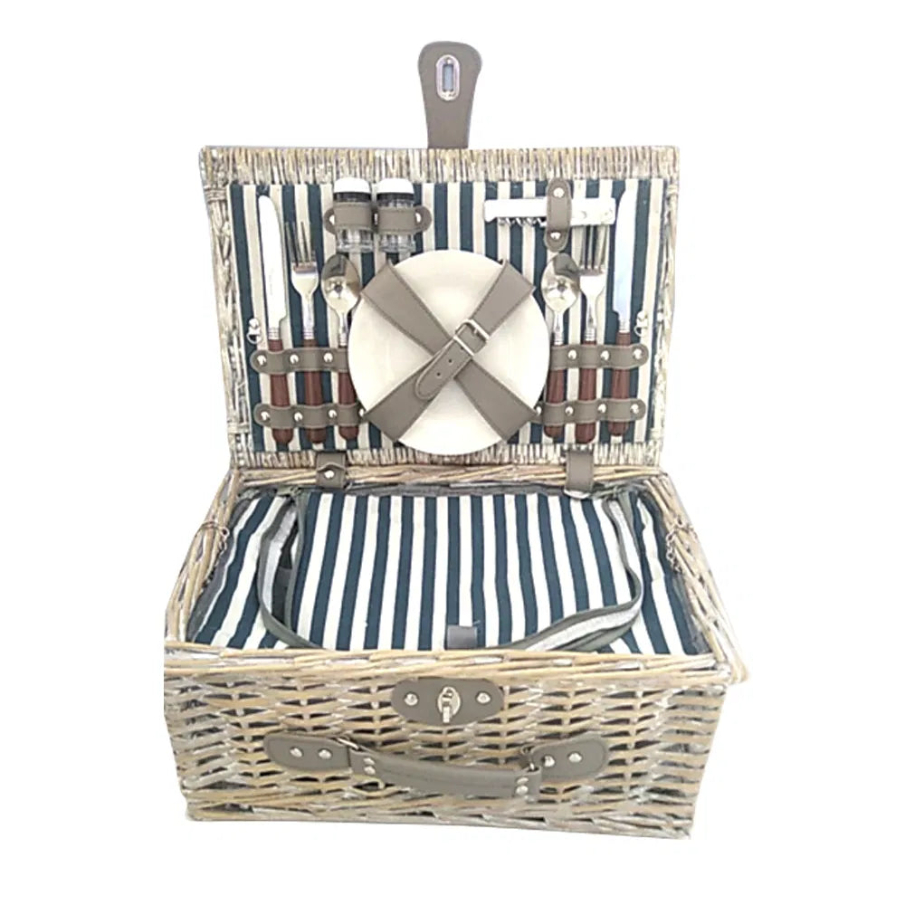 2 Person Traditional Hamper | Blue Stripe Liner