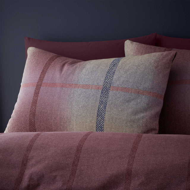 Brushed Melrose Tweed Check Duvet Covers | Plum