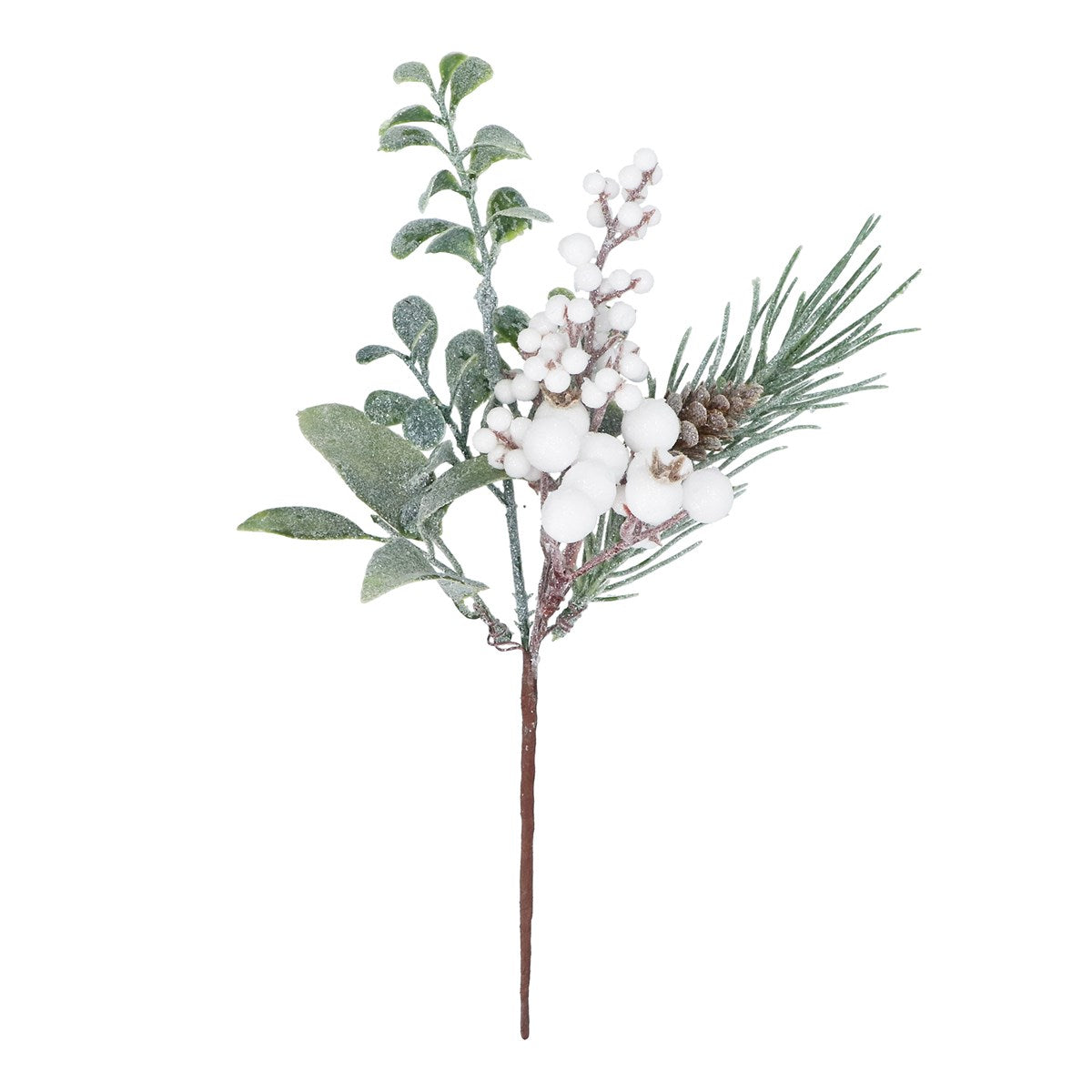 White Berries & Foliage | 26cm Pick