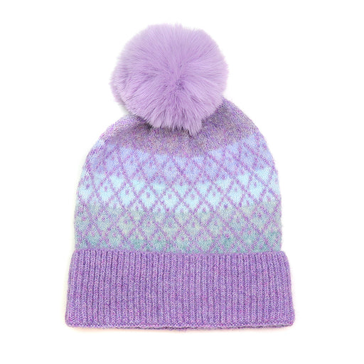 Lilac Bobble Hat