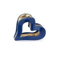 Blue and gold acrylic heart claw clip