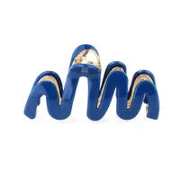Wave Claw Clip | Blue and Caramel