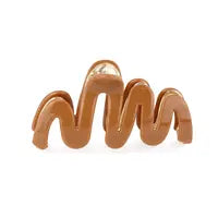 Wave Claw Clip | Blue and Caramel