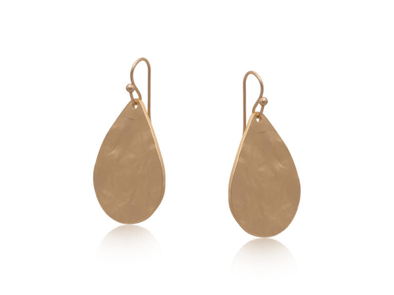 Christa Rough Cut Matte Metal Earrings | Gold
