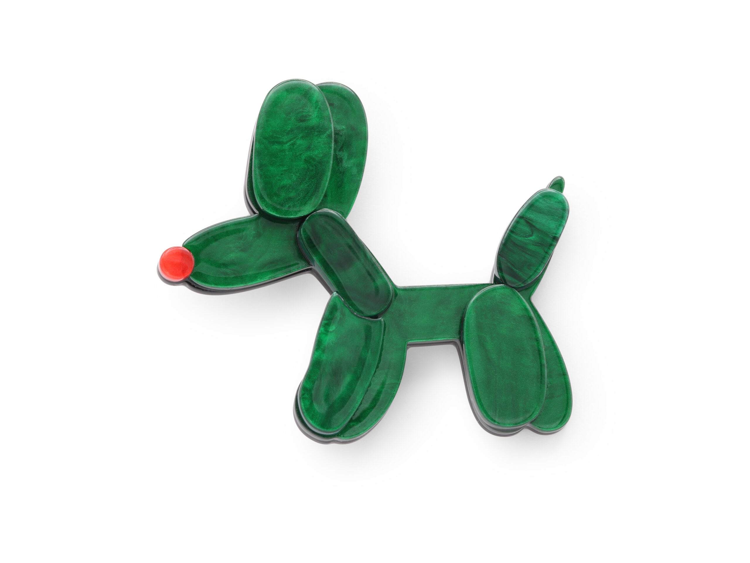 Green Poodle Perspex Brooch