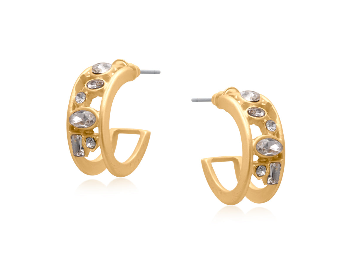 Cerenity Matte Petite Hoop Filigree Earrings