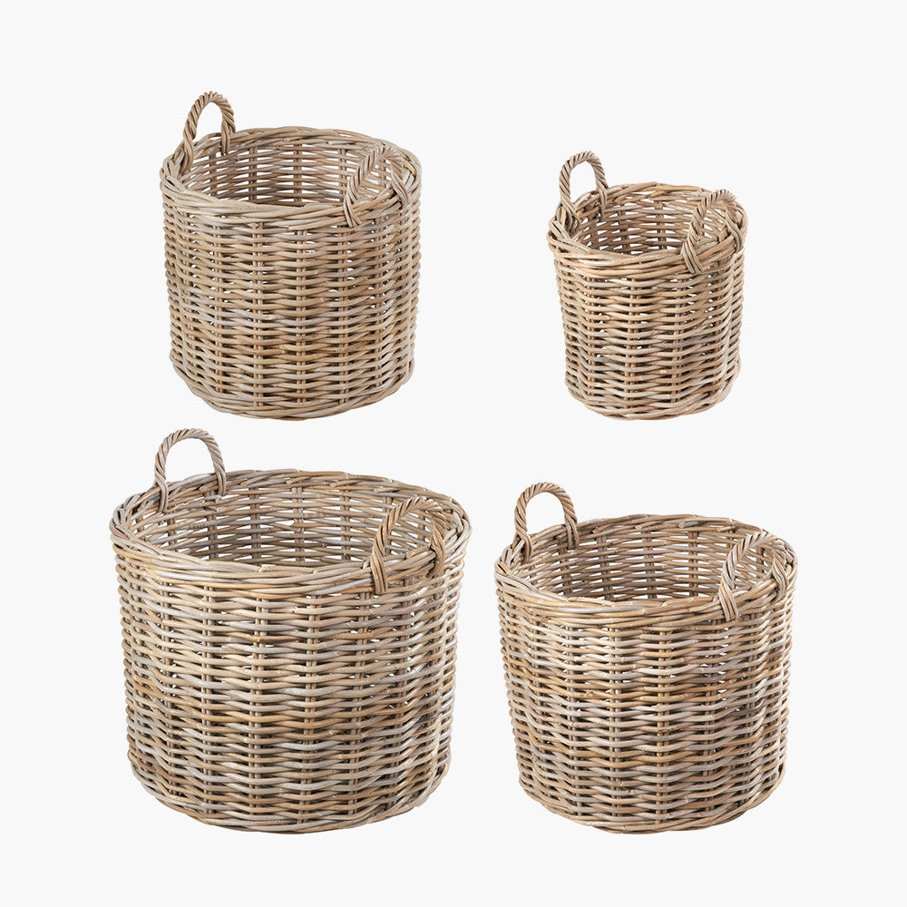 Kubu Rattan Round Log Baskets