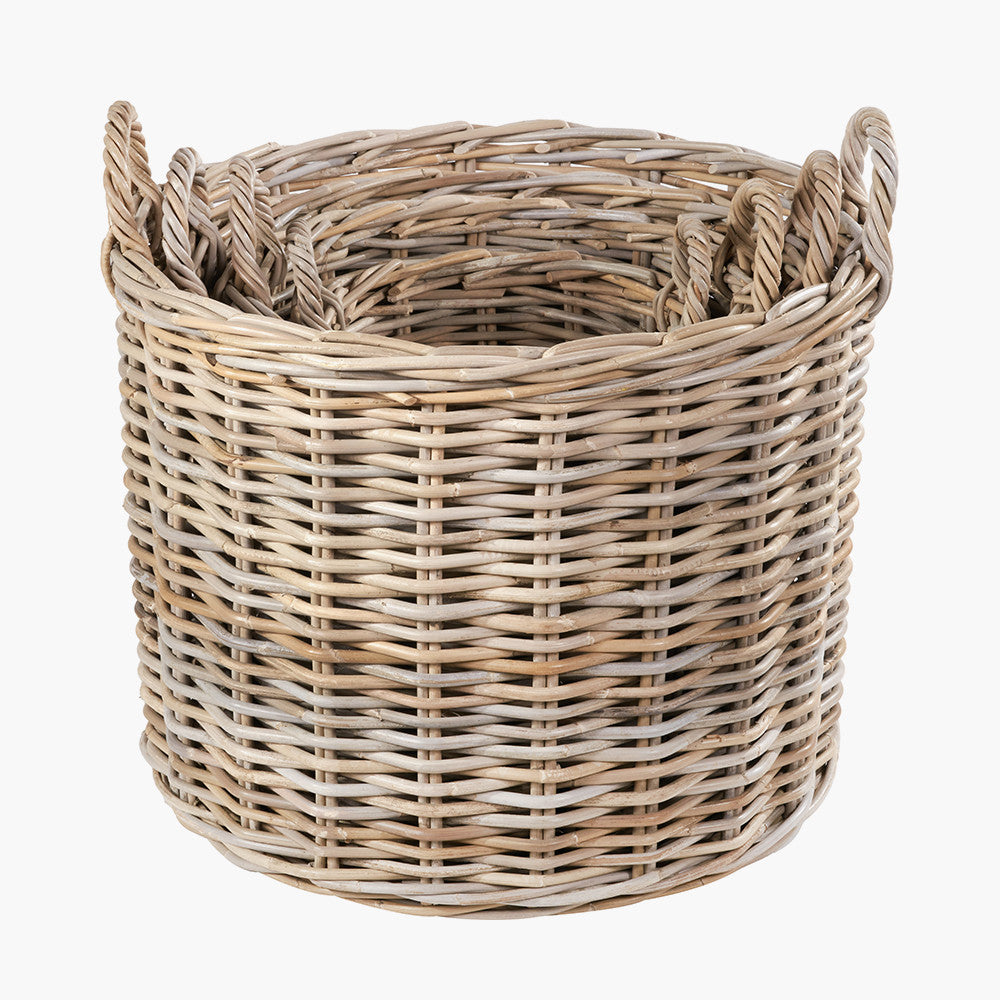 Kubu Rattan Round Log Baskets