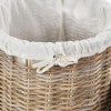 Grey Rattan Round Linen Basket Large