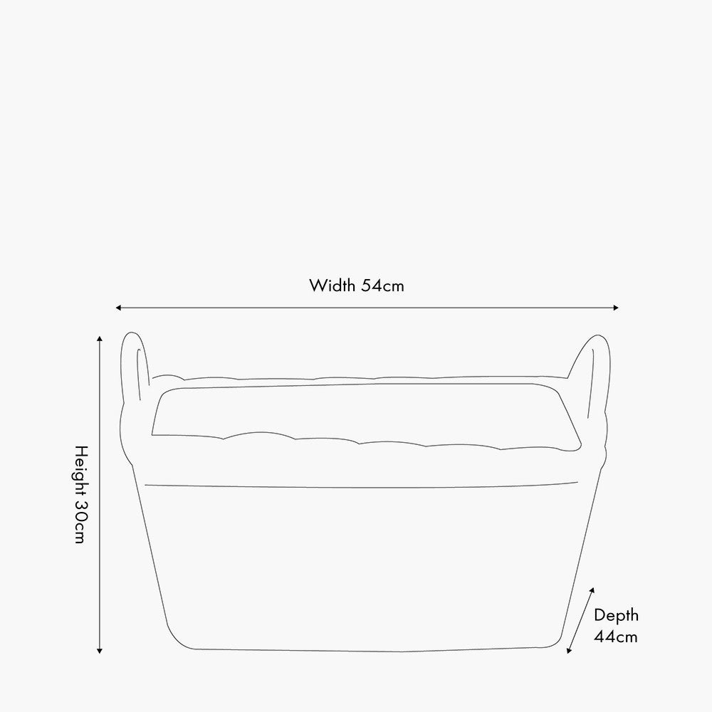 Tobs Grey Kubu Rectangular Handled Laundry Basket