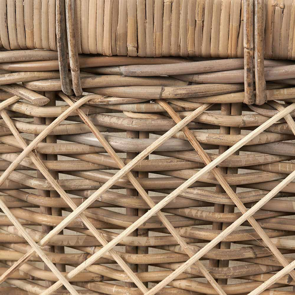 Tobs Brown Rattan Oval Handled Laundry Basket
