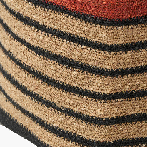 Seagrass Basket | Black & Terracotta Stripe
