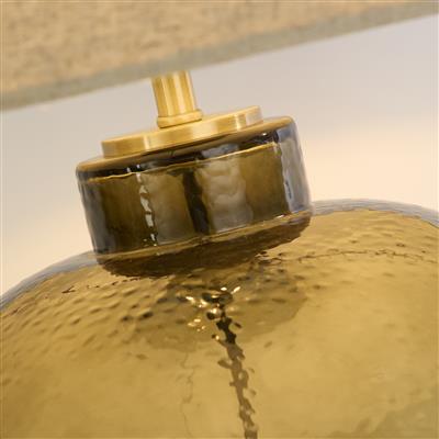 Zenith 1LT Table Lamp | Green Glass Natural Linen Shade