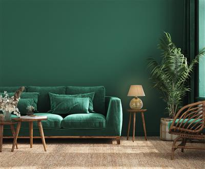 Zenith 1LT Table Lamp | Green Glass Natural Linen Shade