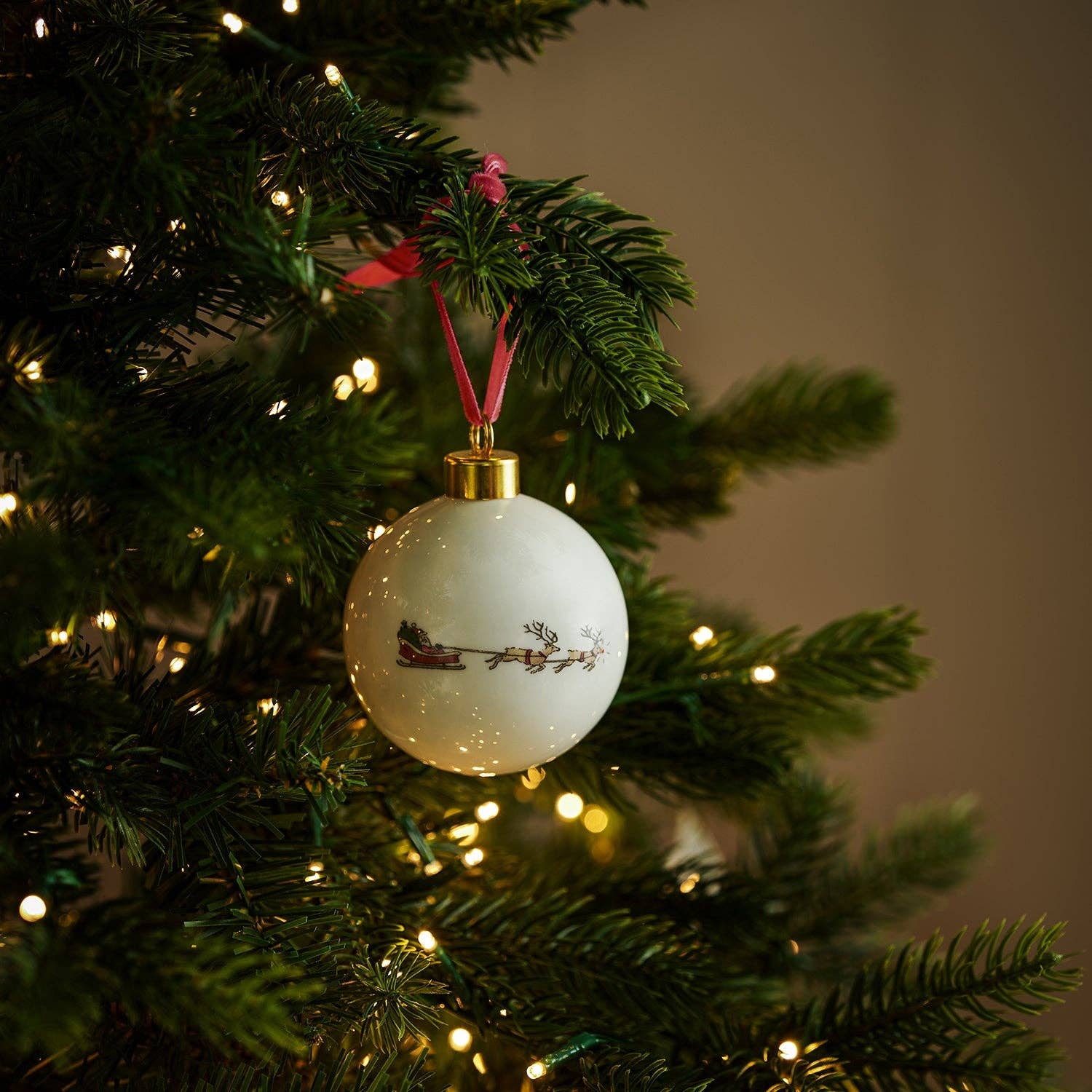 Father Christmas China Bauble