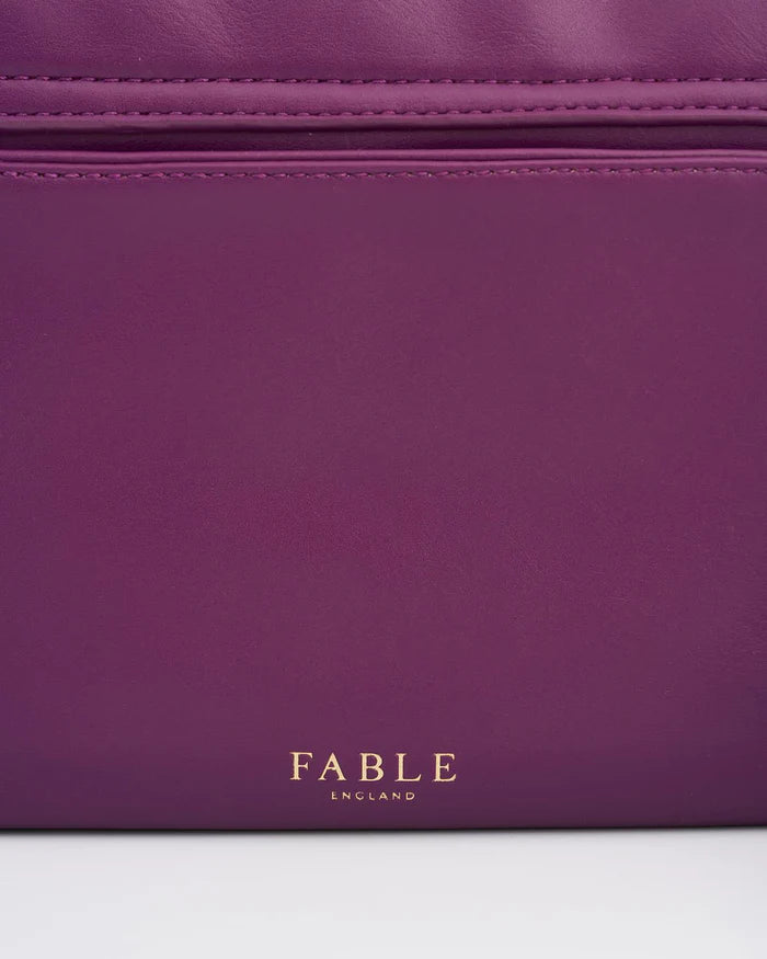 Floral Engravings Plum Crossbody Handbag