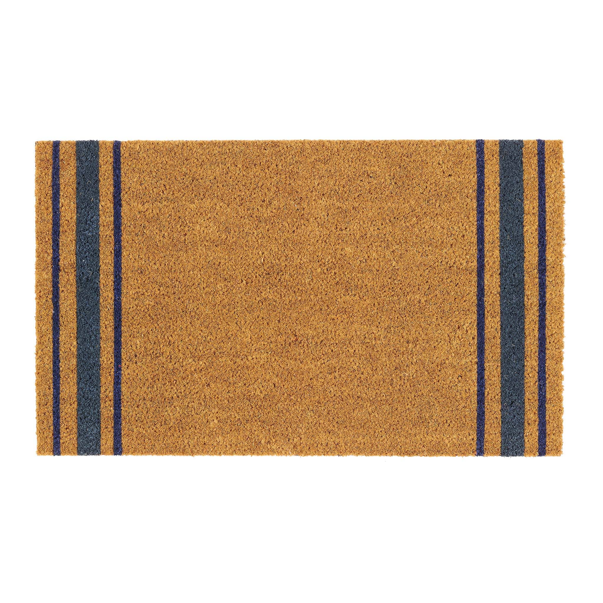 Navy Border Stripe | Coir Door Mat