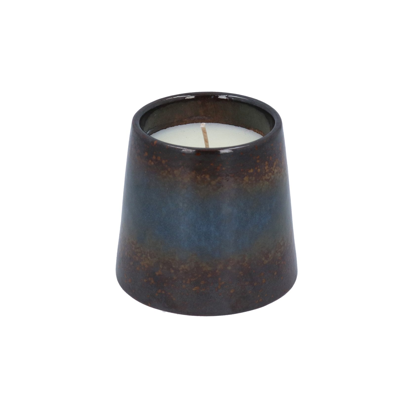 Brown/Blue Reactive Glaze | Stoneware Scented Candle Pot