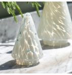 White Confetti Glass Tree Decoration - Small