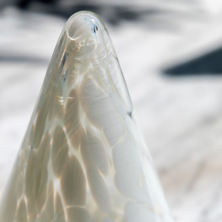 White Confetti Glass Tree Decoration - Small