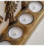 Christmas Tree Tealight Holder Gold
