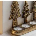 Christmas Tree Tealight Holder Gold