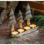 Christmas Tree Tealight Holder Gold