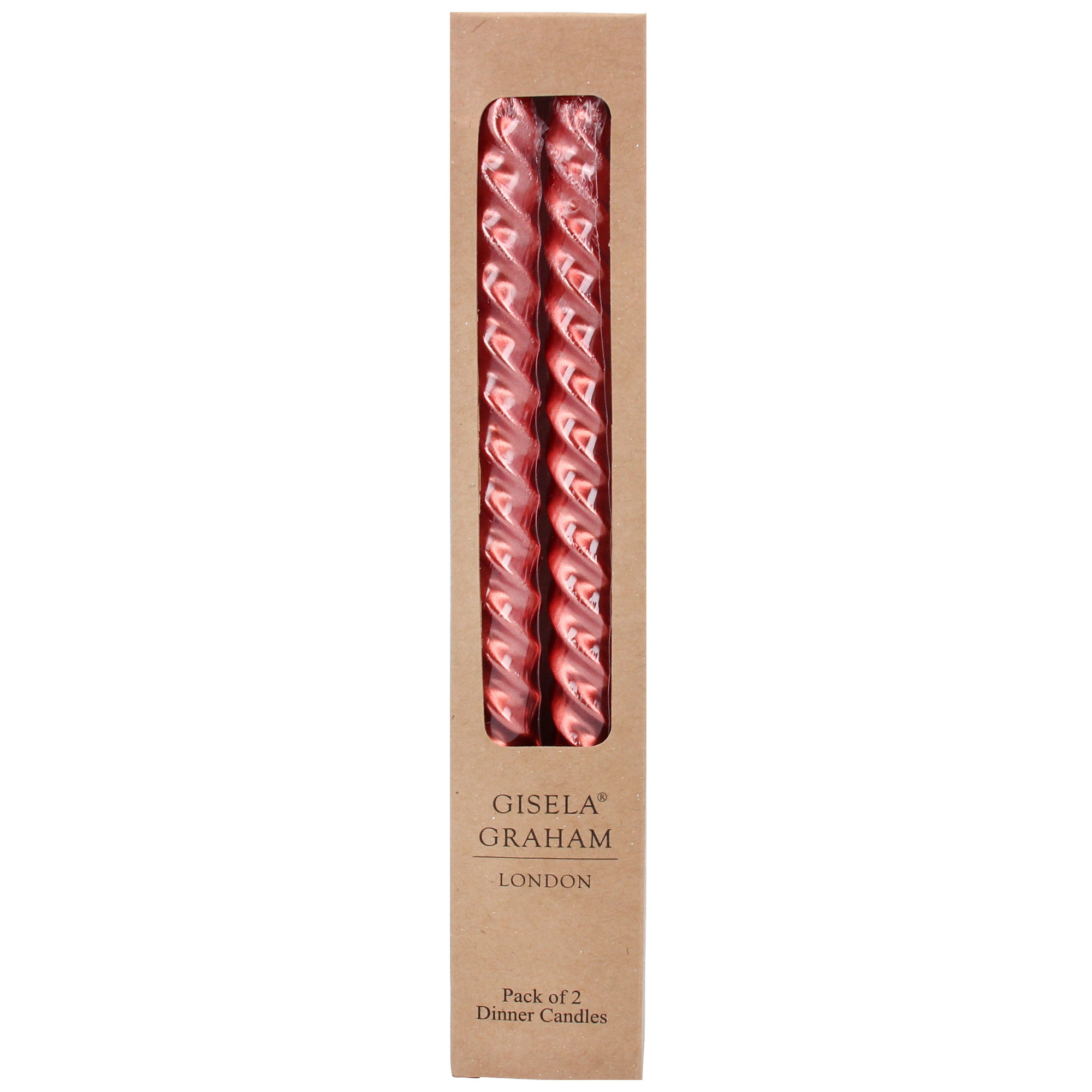 Twisted Taper Candles | Metallic Red