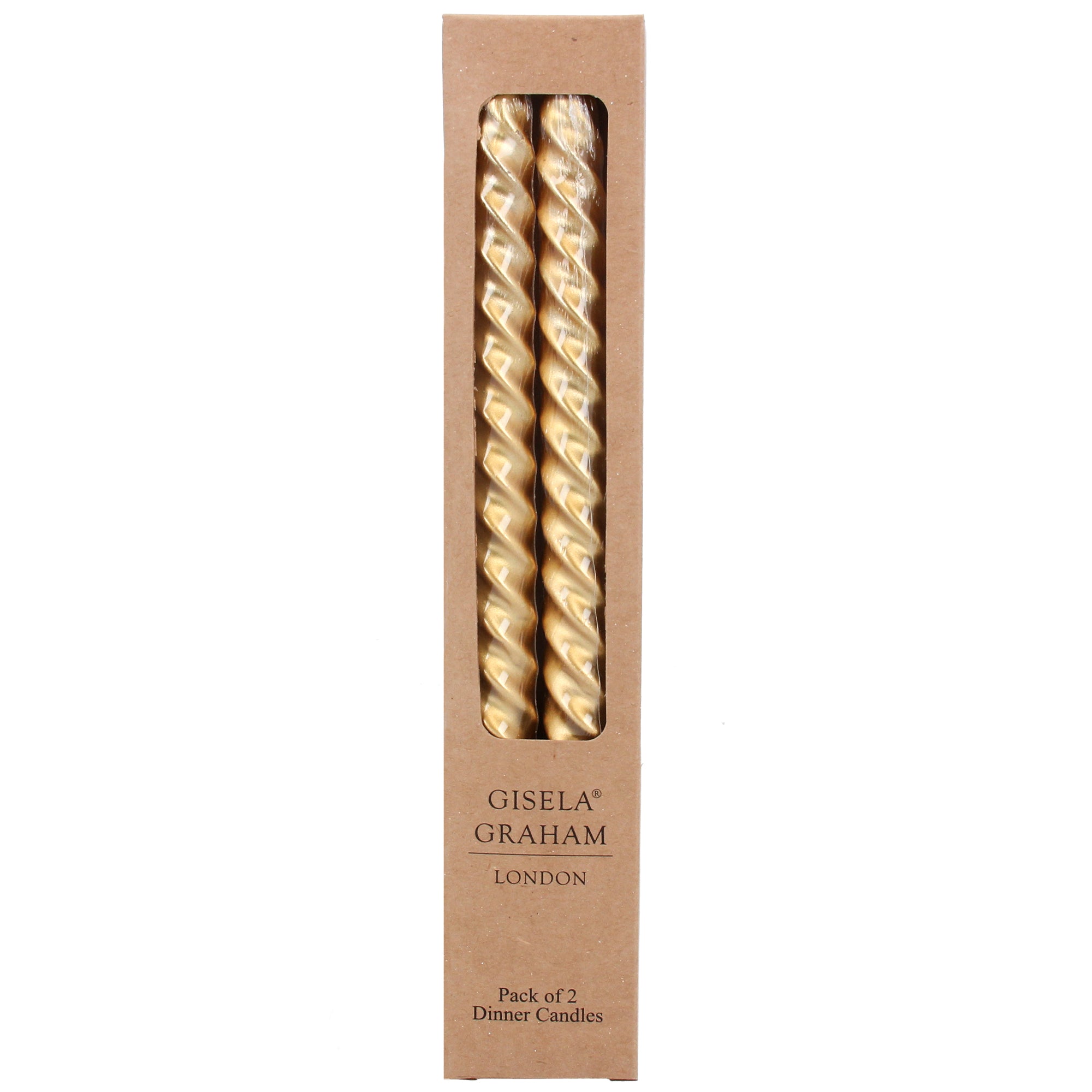 Twisted Taper Candles | Metallic Gold