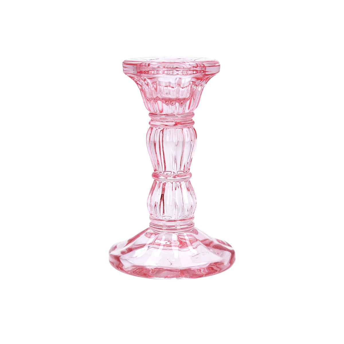 Pink Glass Candle Stick