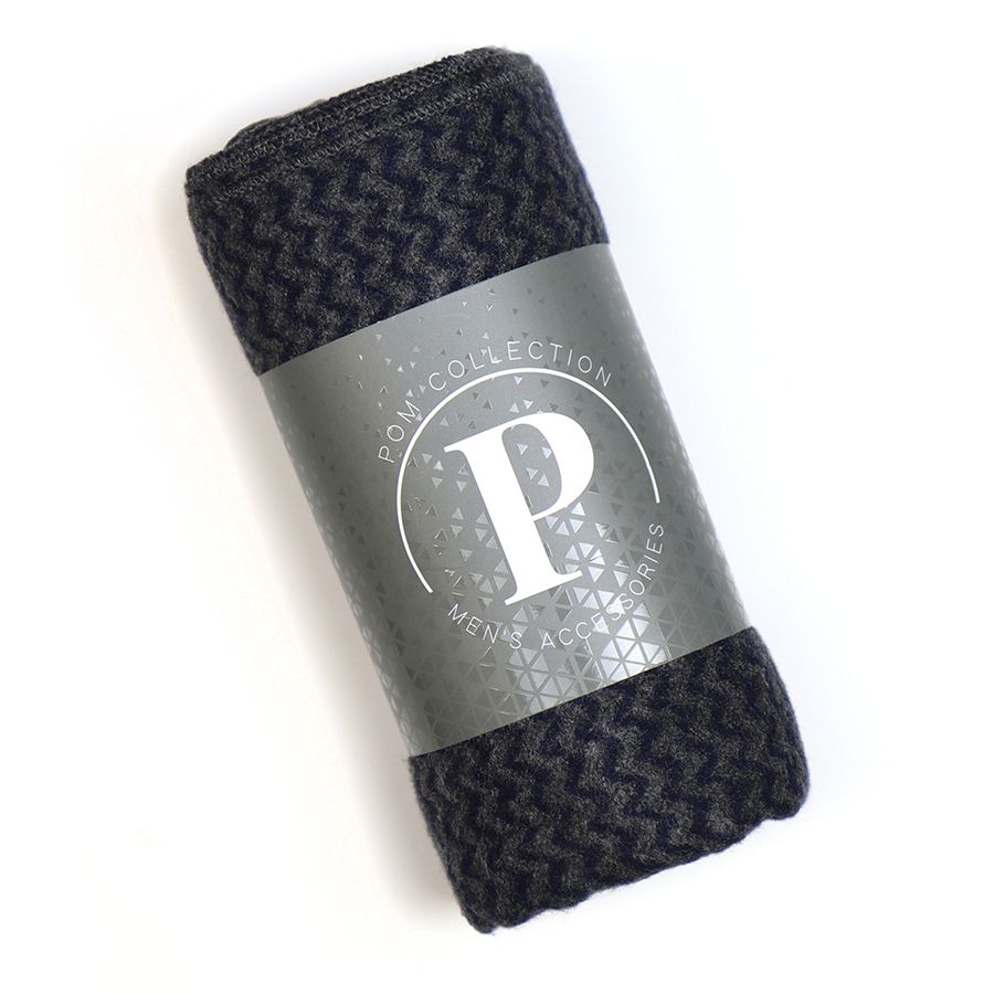 Navy & Grey Zig-Zag Scarf