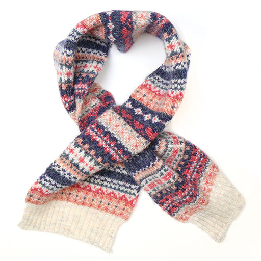 Fairisle Coral Scarf