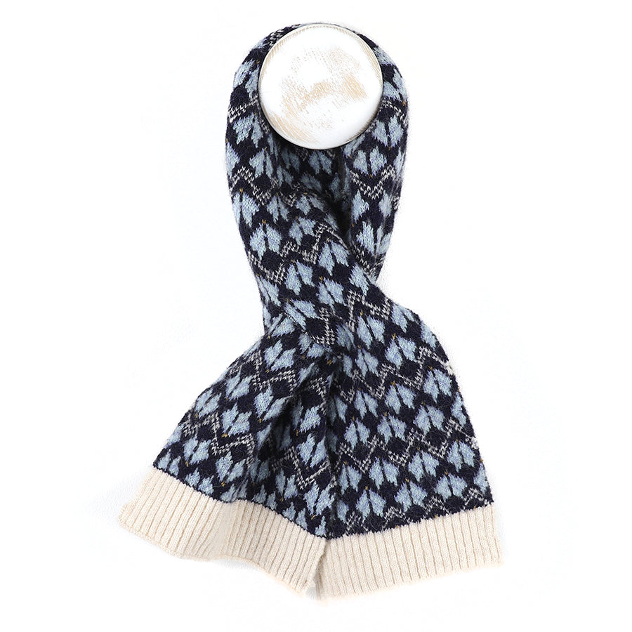 Scandi Knit Pull Through Scarf | Navy Mix Recycled Blend