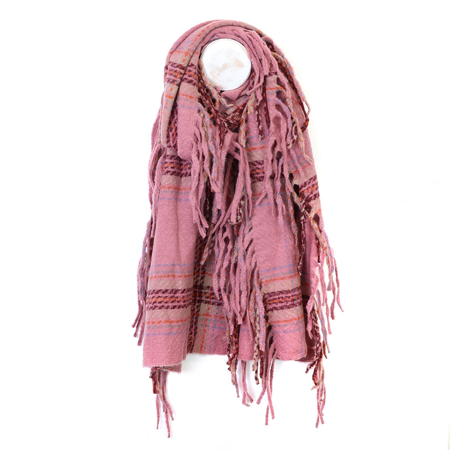 Darcie Fringe Edge Check Scarf