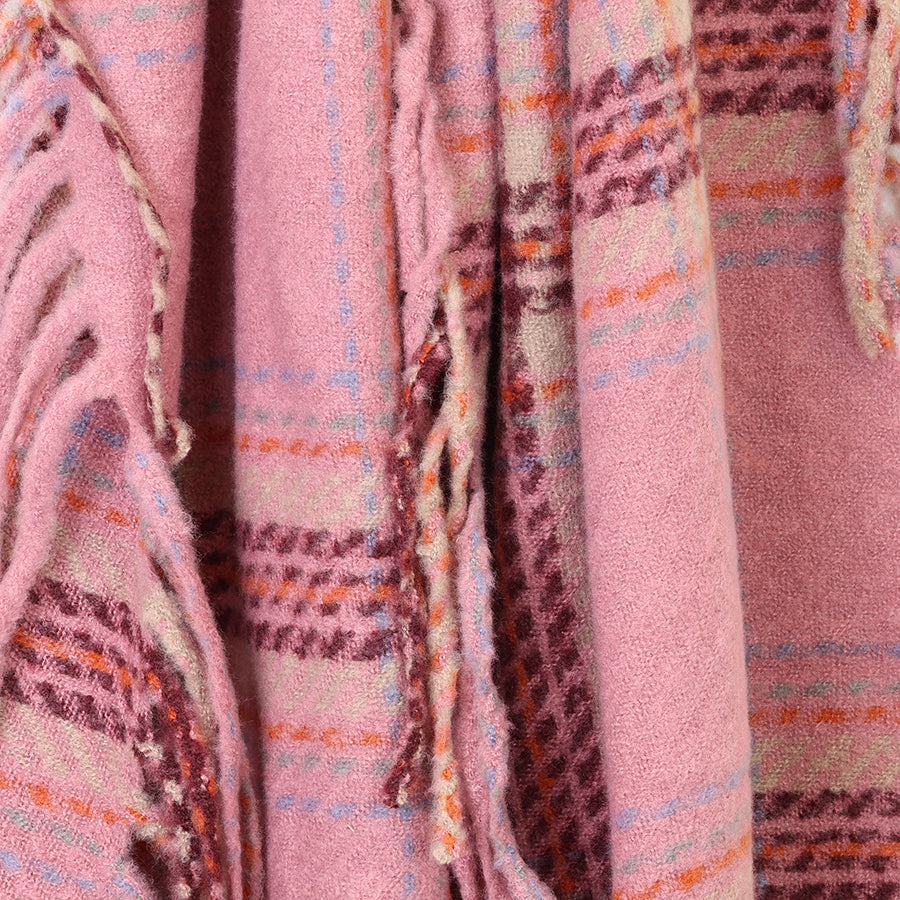 Darcie Fringe Edge Check Scarf
