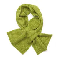 Charlotte Chartreuse green herringbone pull through scarf