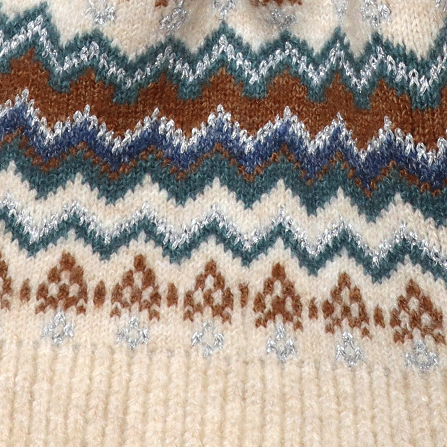 Sofia Cream, Teal, Rust & Cream Zig-Zag Pull Through | Scarf